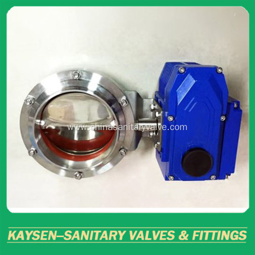 DIN Food Grade Electric Butterfly Valves Welded